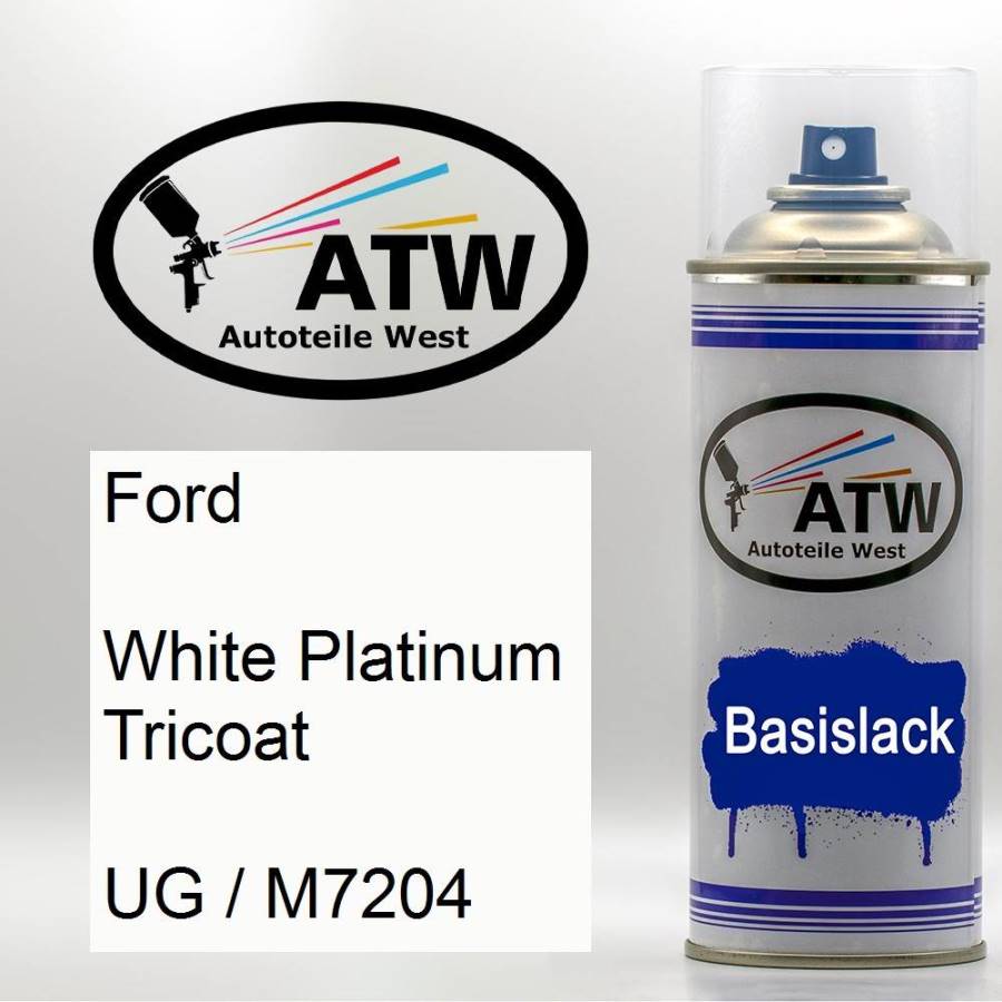 Ford, White Platinum Tricoat, UG / M7204: 400ml Sprühdose, von ATW Autoteile West.